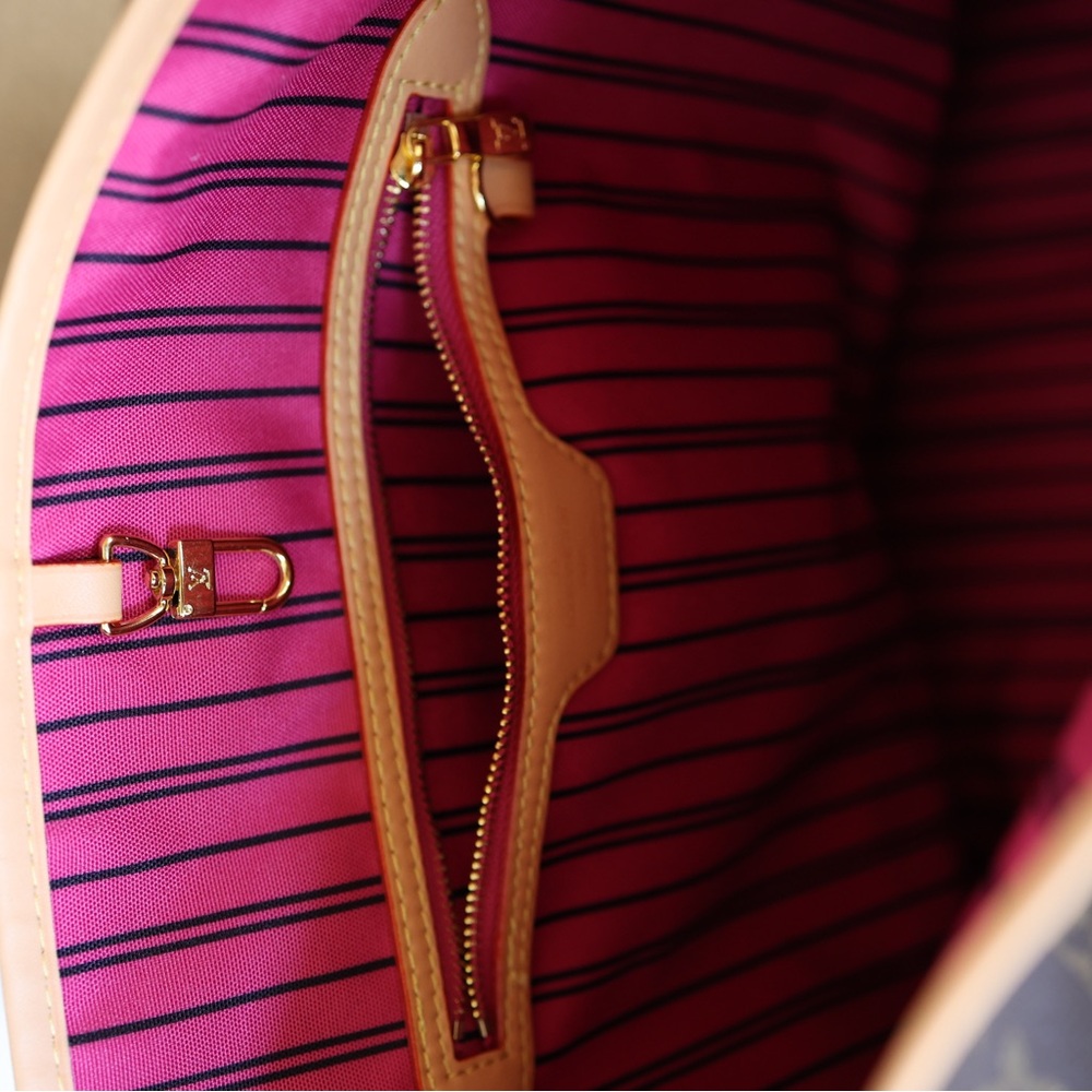 Brown Monogram Shoulder Bag with Tan Trim - Picture 3 of 11
